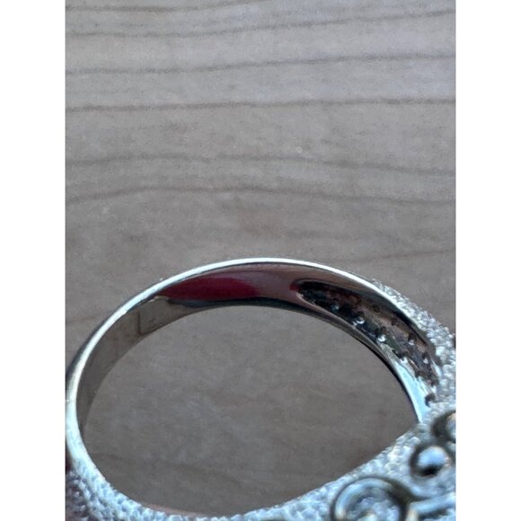 Sterling Silver 925 Ornate Ring w/ Malachite Center & Amethyst Accents Bali Boho - Picture 11 of 12